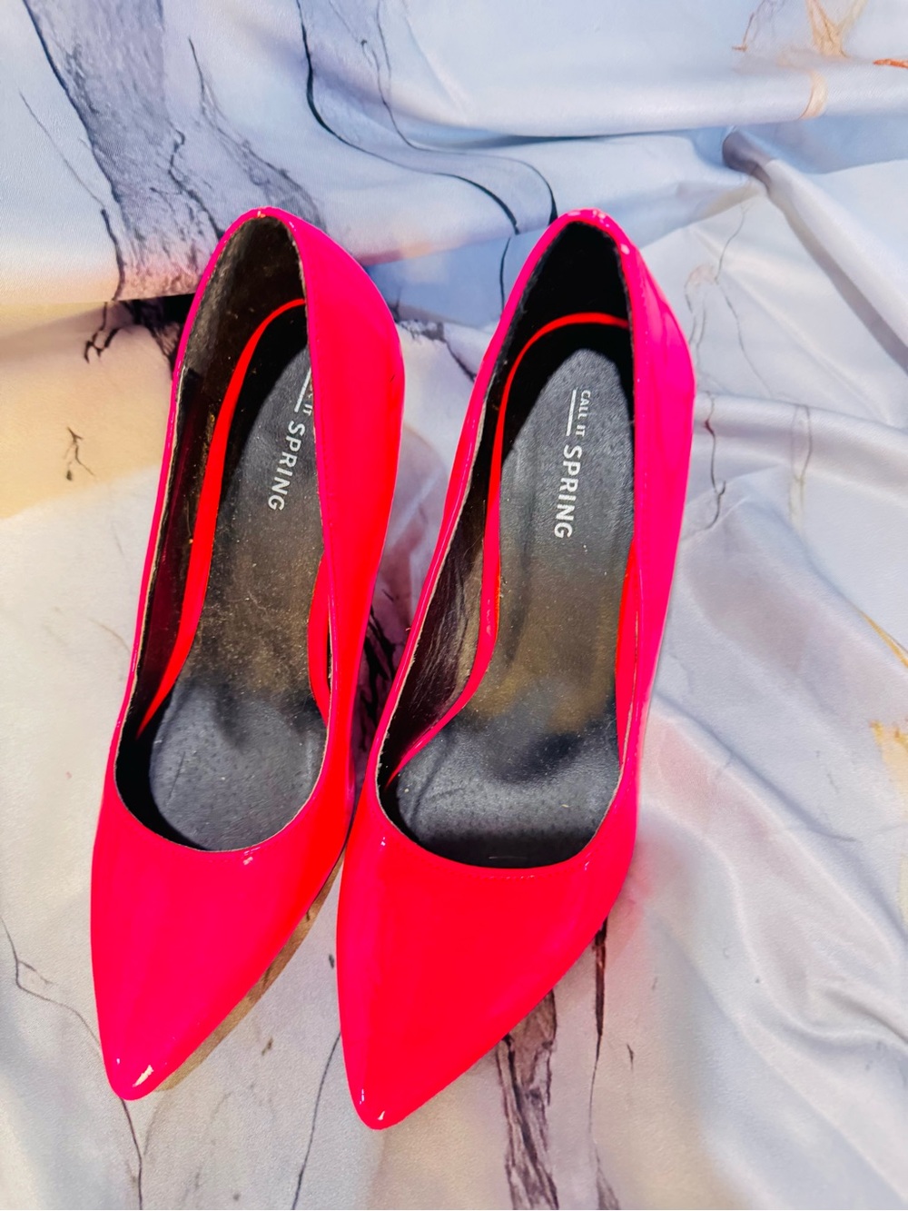 Call It Spring Women's Bright Pink Patent Pointed-Toe Pumps